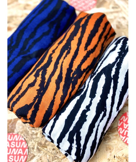 Demi-season women's scarf with zebra print orange