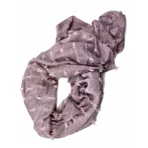Сиреневый женский шарф с дырочкой из хлопка