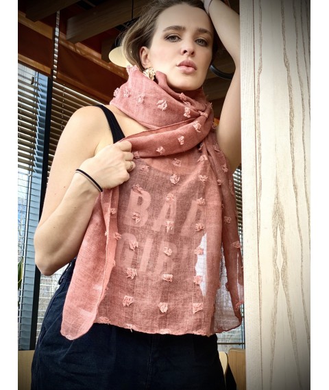 Scarf tippet for women demi-season natural coral