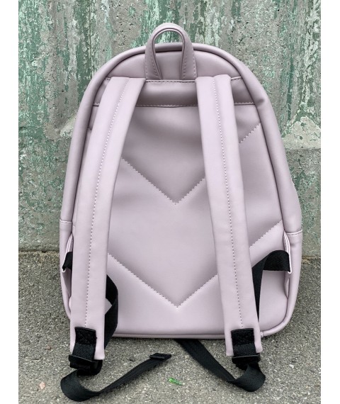 Backpack women's urban average sports made of eco-leather waterproof lilac