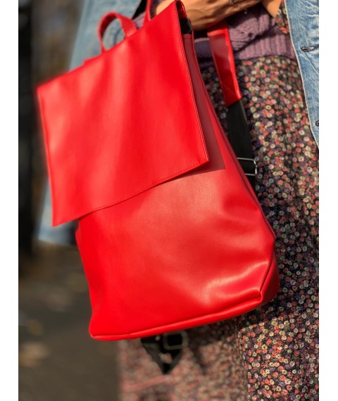 Женский красный портфель из искуственной кожи