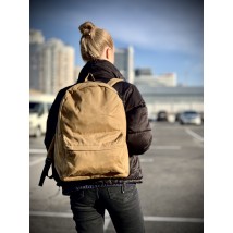 Рюкзак жіночий великий міський спортивний тканинний непромокаємий коричневий
