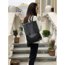 Black women's large eco-leather briefcase