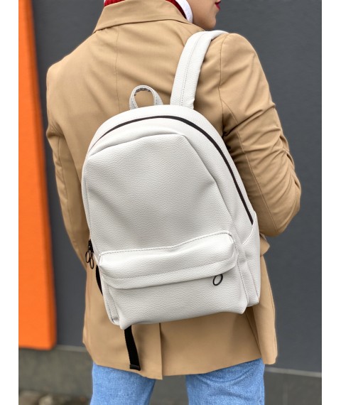 Women's gray backpack in faux leather