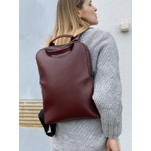 Рюкзак женский городской для ноутбука из экокожи бордовый