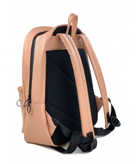 Backpack female urban medium sports made of eco-leather waterproof pink