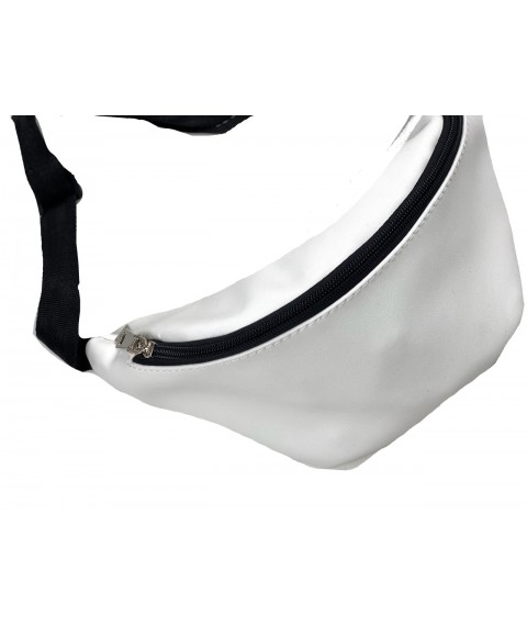 Women's city belt bag made of eco-leather white 1PSx22