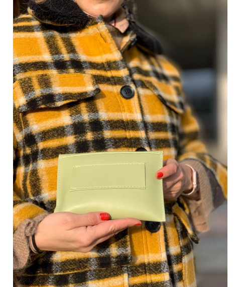 Женская поясная сумка из экокожи зеленая