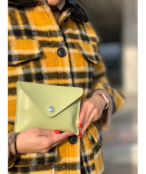 Женская поясная сумка из экокожи зеленая
