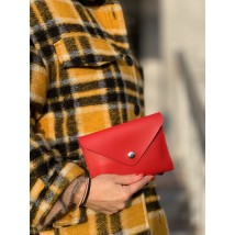 Fashionable women's small clutch bag made of eco-leather, red
