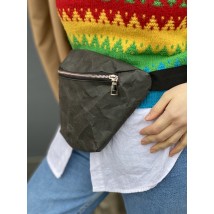 Women's paper waist bag in black
