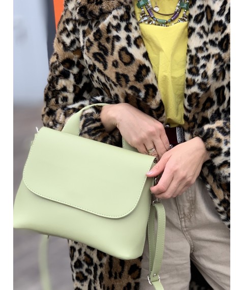 Damen stylische mittelgroße Umhängetasche aus Öko-Leder grün