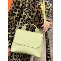 Ladies' stylish medium eco-leather messenger bag green