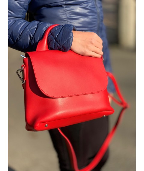 Ladies 'stylischer Medium Bag Messenger aus Öko-Lederrot