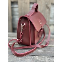 Modische burgunderfarbene Damen-Umhängetasche aus Kunstleder mit Klappe
