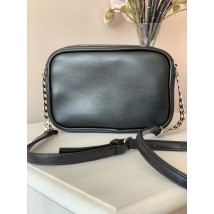 Ladies messenger bag stylish eco-leather black for phone