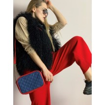 Women's stylish shoulder bag messenger made of eco-leather red