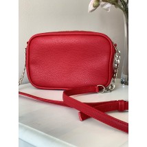 Women's clutch bag over the shoulder stylish from eco-leather red messenger