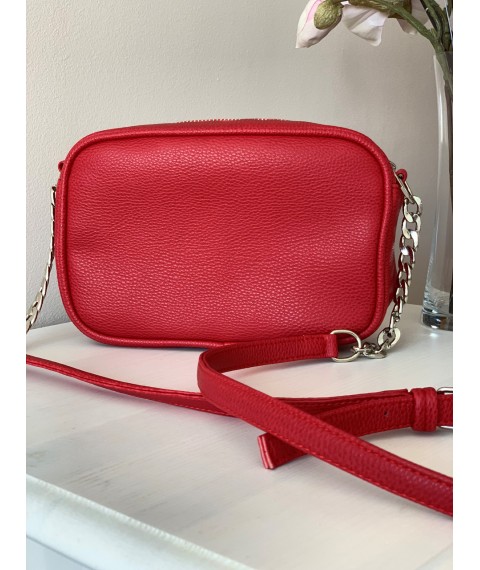 Женская красная сумка-кросс-боди из экокожи