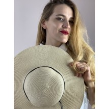 Шляпа женская  стильная плетеная полиэстер бежевая