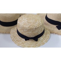 Шляпа соломенная женская с черной со средним полем RH-051
