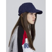 Baseball cap cap womens stylish with Velcro demi-season suede blue