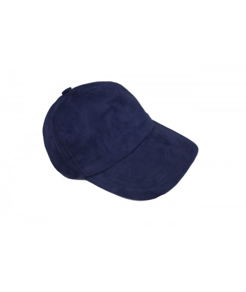 Бейсболка кепка жіноча стильна на липучці демісезонна замша синя