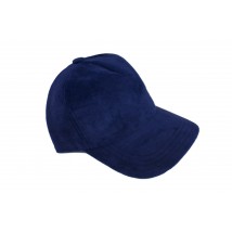 Бейсболка кепка жіноча стильна на липучці демісезонна оксамитова синя
