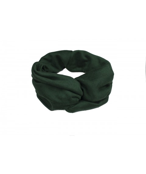 Headband women's demi-season double turban turban green suede