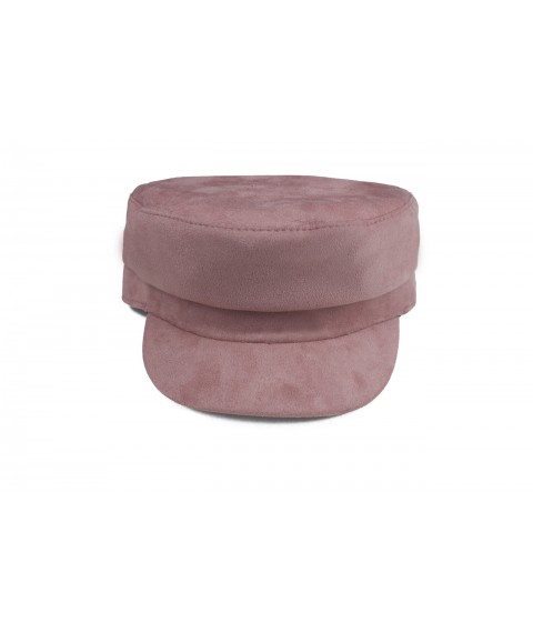 Caps women's demi-season cap with cotton lining suede pink