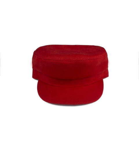 Кепи кепка жіноча демісезонна з бавовняною підкладкою замшева червона
