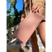 Large pink eco-leather urban women's bag