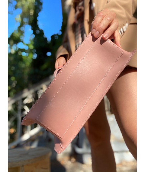 Gro?e urbane Damentasche aus rosa Kunstleder