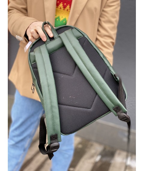 Зеленый рюкзак мужской городской экокожа