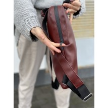 Рюкзак мужской  городской для ноутбука из экокожи бордовый