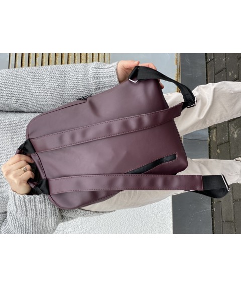 Мужской рюкзак городской из экокожи фиолетовый