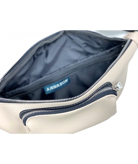 Waist bag banana men's medium urban waterproof eco-leather beige