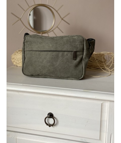 Мужская прямоугольная бананка милитари канвас