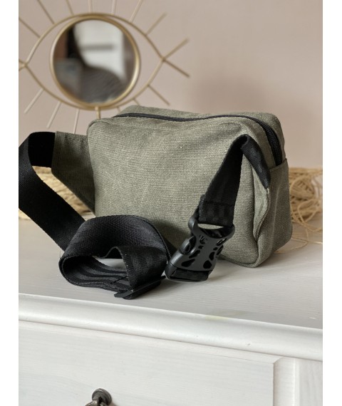 Мужская прямоугольная бананка милитари канвас