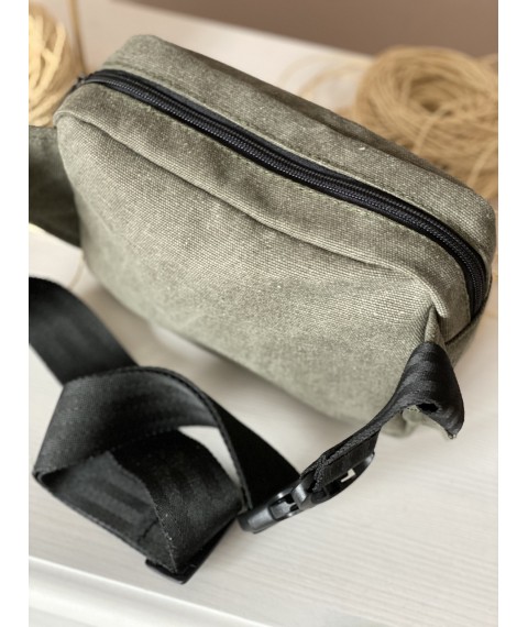 Мужская прямоугольная бананка милитари канвас