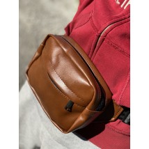 Бананка мужская коричневая из экокожи