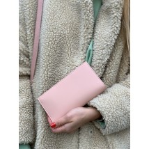 Розовый женский кошелек из экокожи