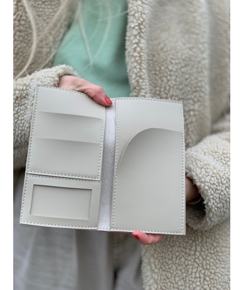 Women's beige eco-leather wallet
