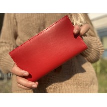 Красный женский кошелек-книжечка из экокожи
