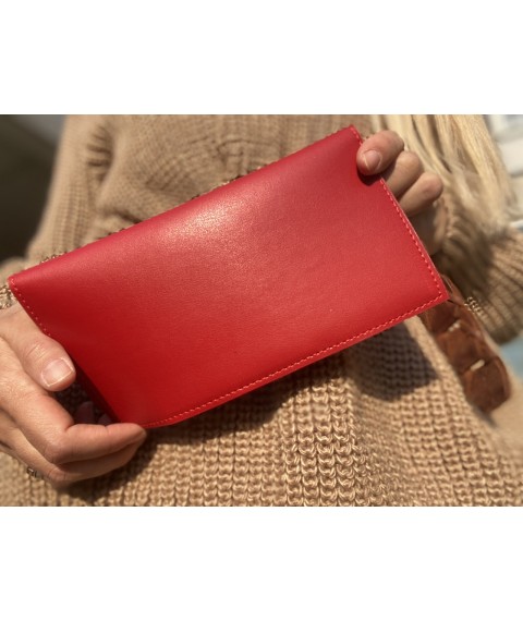 Fashionable women's wallet made of eco-leather medium brand without logo red