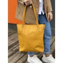 Women's waterproof eco-leather shopper bag, yellow