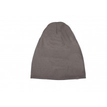 Women's demi-season knitted hat fashionable double thin cotton beige
