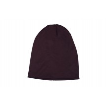 Women's demi-season knitted hat fashionable double thin cotton burgundy