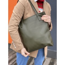 Women's waterproof eco-leather bag with zipper khaaki