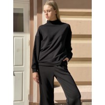 Sweatshirt raglan under the throat women's basic casual autumn three-thread cotton black XS-S